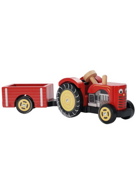 Tractor rojo de madera